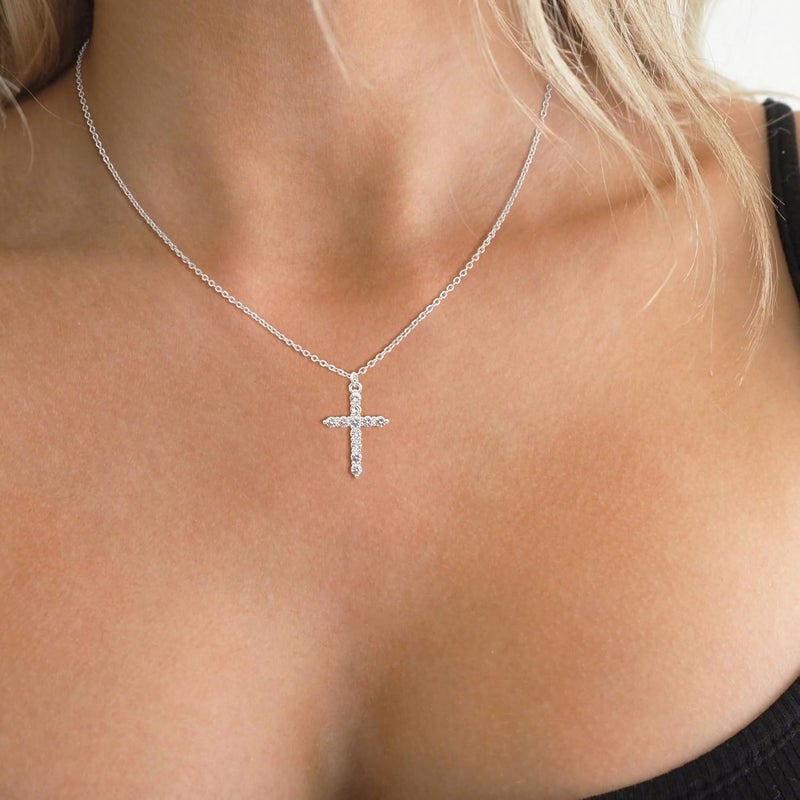 Robaice Upgraded Crown Cross Necklace for Women, 14K Gold Plated Crown Cross Pendant Necklace, Non-Tarnish Faith Jewelry for Women, Christian Religious Gifts for Her - Image 2